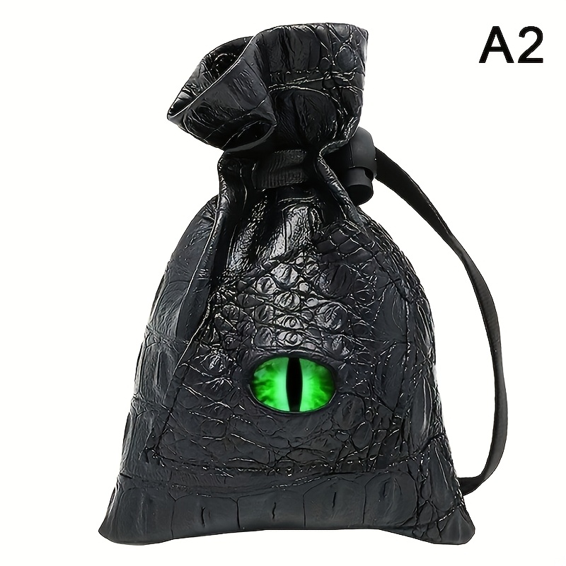 Drawstring PU Leather Dice Bag for Card Storage